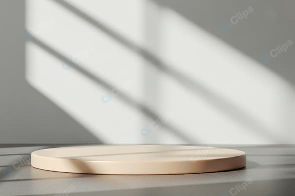 Shadowed Minimalist Display Stand in Soft Light