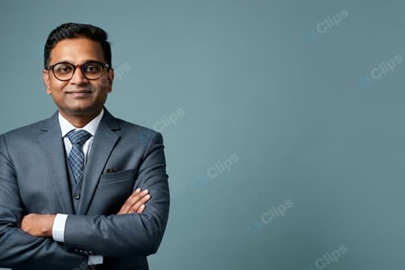 Professional Businessman in Suit with Folded Arms