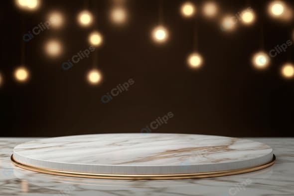 Marble Platform with Elegant Hanging Lights