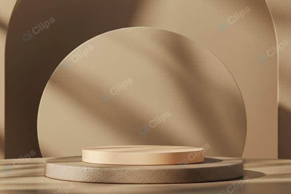 Minimalist Beige Abstract Background with Geometric Shapes