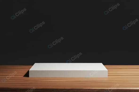 Minimalist Display Pedestal on Wood Surface
