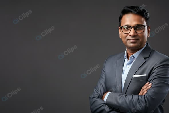Professional Businessman Portrait in Suit and Glasses