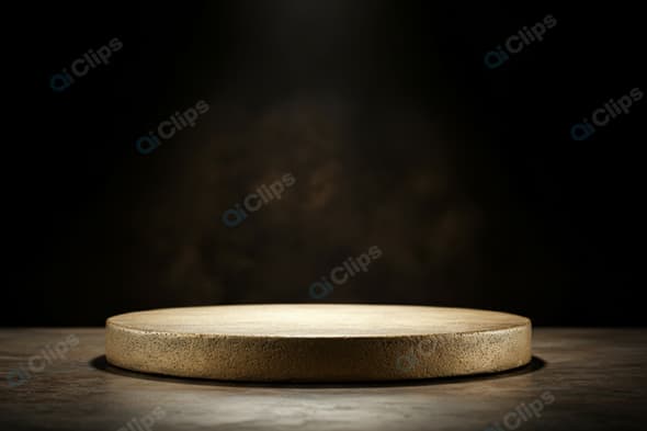 Empty Rustic Wooden Pedestal with Dramatic Lighting