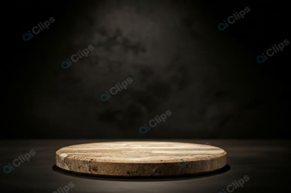 Rustic Wooden Cutting Board on Dark Background