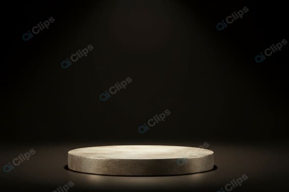 Minimalist Stone Pedestal Under Spotlight