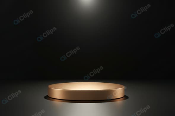 Illuminated Empty Platform in Dark Room