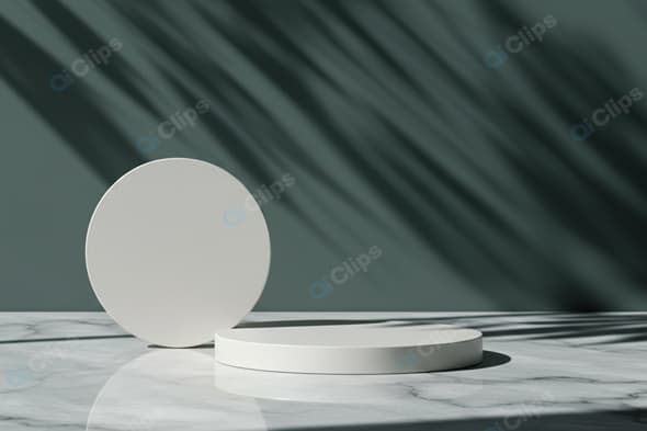 Minimalist Marble Pedestal Display with Shadows