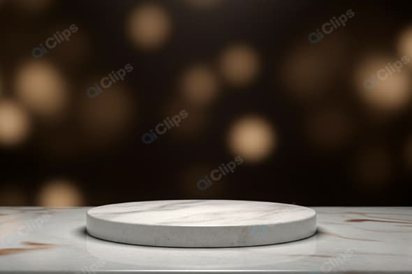 Marble Pedestal with Warm Bokeh Background