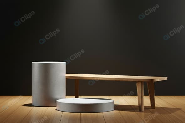 Minimalist Modern Display Pedestals on Wooden Floor