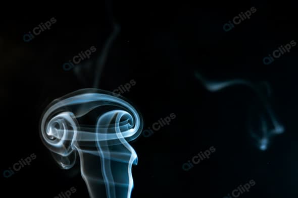 Abstract Smoke Swirls on Black Background