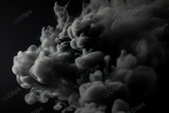 Dark Smoky Vapor Cloud on Black Background