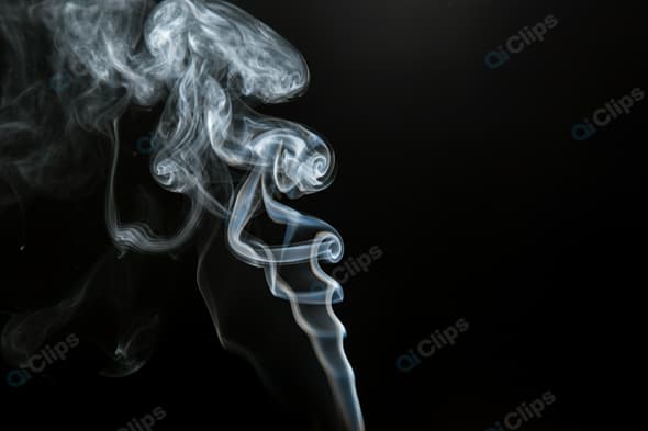 Swirling Smoke Patterns on Black Background