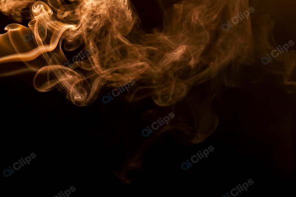 Abstract Swirling Orange Smoke on Black Background