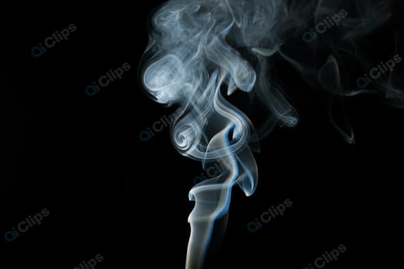 Abstract Smoke Swirls on a Black Background
