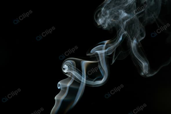 Mystical Swirling Smoke Against Black Background
