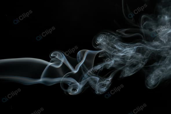 Mystical Swirling Smoke Trail on Black Background