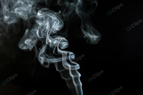 Ethereal Smoke Swirls on Black Background