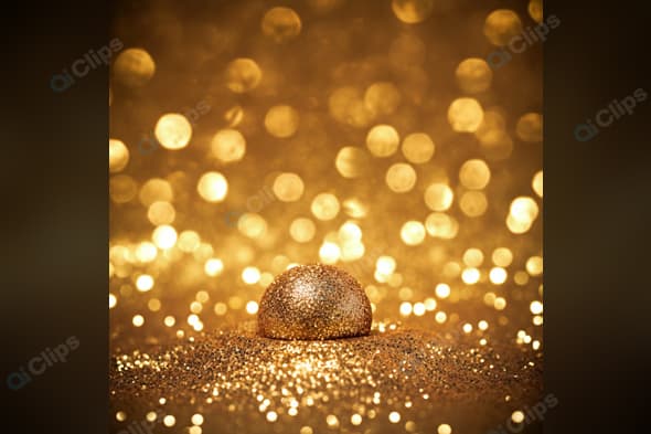Golden Glitter Ball with Bokeh Lights