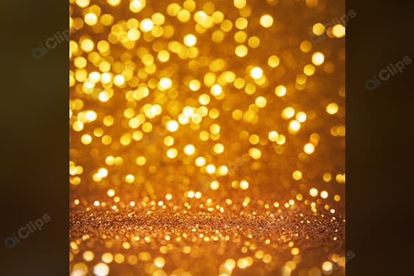 Golden Bokeh Effect with Sparkling Lights in the Background
