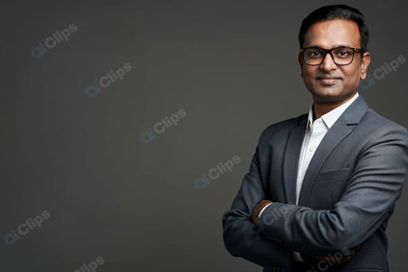 Professional Portrait of Confident Businessman Suit