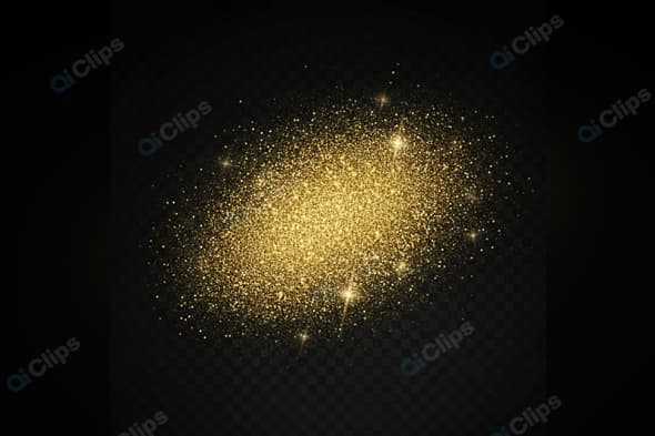 Golden Glitter Explosion on Black Background
