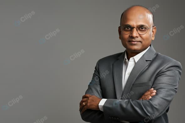 Professional Businessman in Suit with Glasses