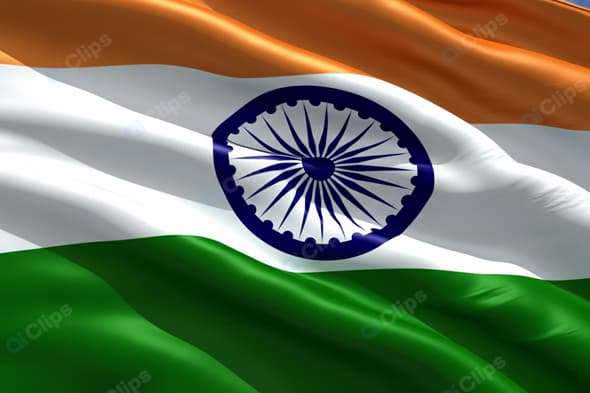 Indian National Flag Waving on a Sunny Day