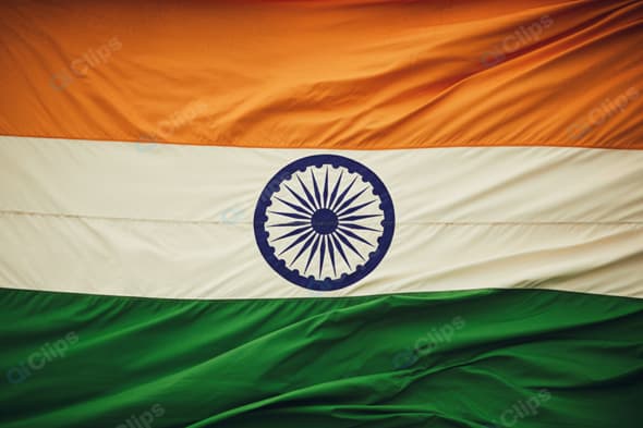 Waving Indian Flag Close-Up Banner