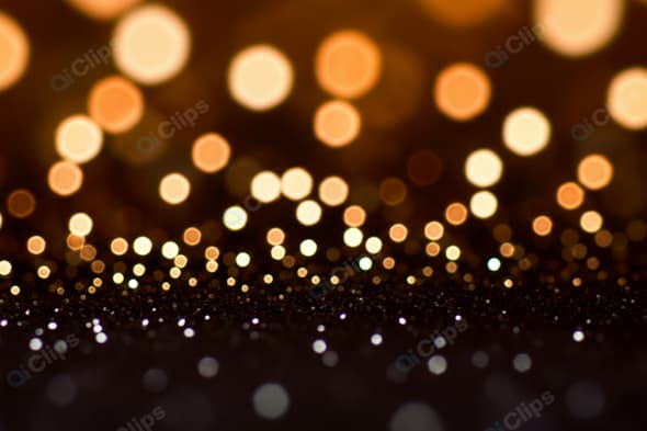 Golden Glitter Bokeh Lights in Soft Focus
