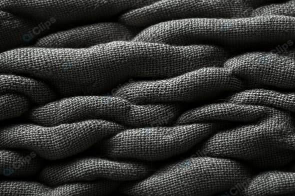 Gray Knitted Wool Texture Close-Up