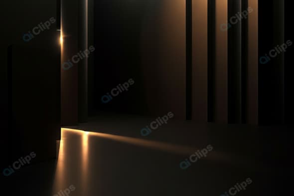 Dimly Lit Abstract Hallway with Shadows