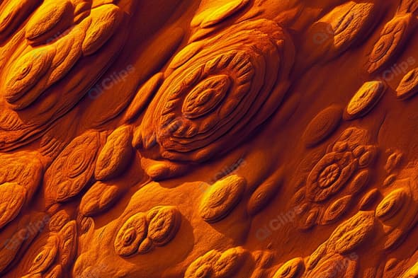 Alien Sandstone Texture with Intricate Patterns in Orange Hue