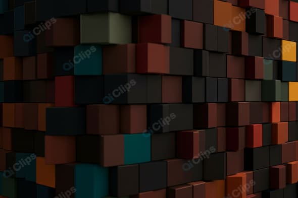 Abstract Geometric Blocks in Dark Tones