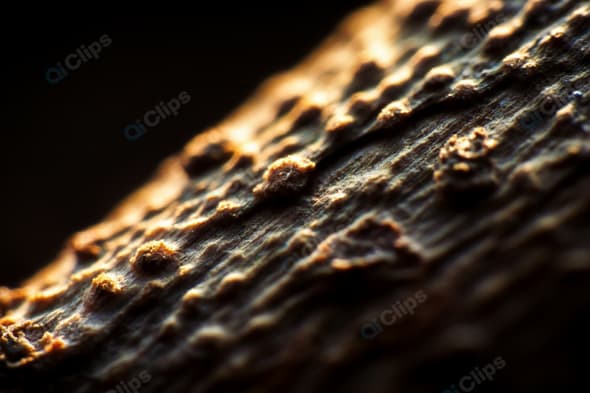 Macro Close-Up of Textured Bark Surface