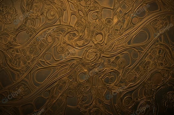 Intricate Abstract Gold and Brown Pattern Design
