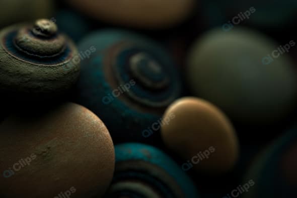 Abstract Textured Stones with Spiral Patterns