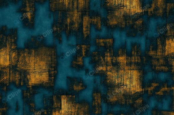 Abstract Grunge Texture in Blue and Orange Pattern