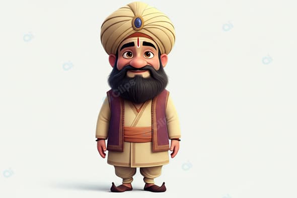 Cartoon Character in l Indian Attire