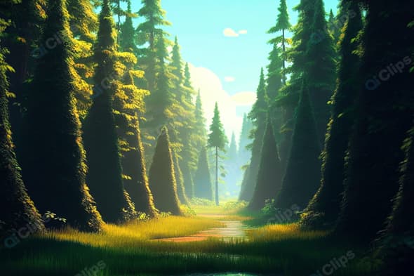 Enchanted Sunlit Forest Pathway