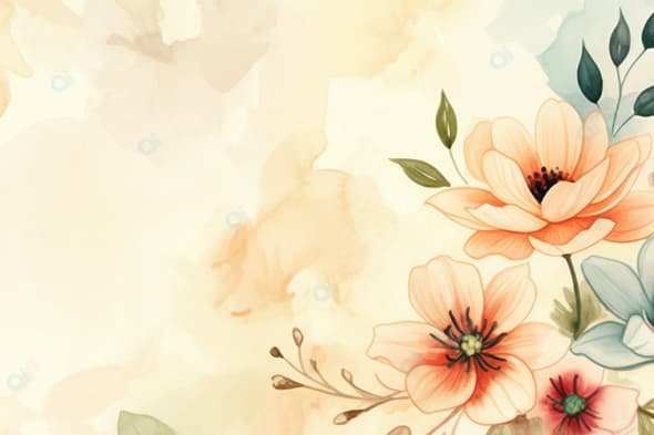Watercolor Floral Background with Soft Pastels