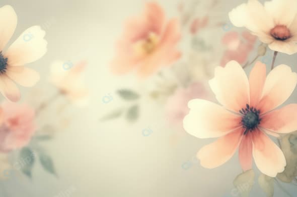Soft Pastel Floral Watercolor Art Background