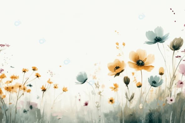 Watercolor Wildflowers in Bloom