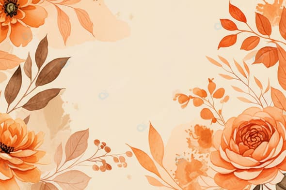 Autumn Floral Watercolor Background Design