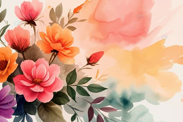 Watercolor Floral Bouquet Art Print