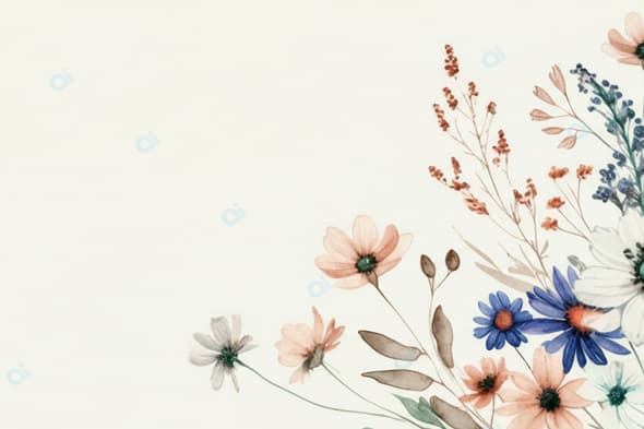 Watercolor Floral Bouquet on Soft Background