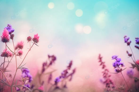Blooming Wildflowers in Pastel Dreamscape