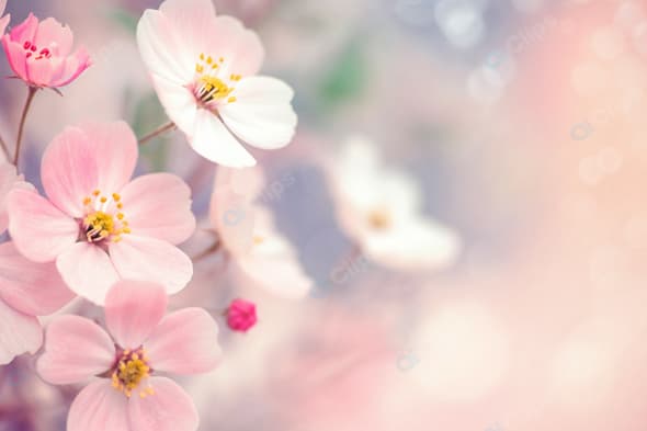 Soft Pink Blossoms in Dreamy Bokeh Background