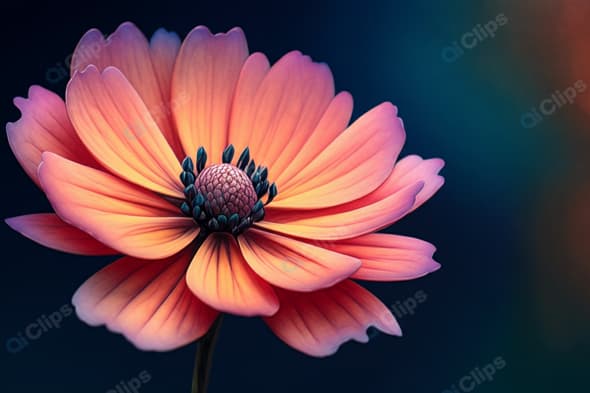 Orange Cosmos Flower in Vibrant Bloom
