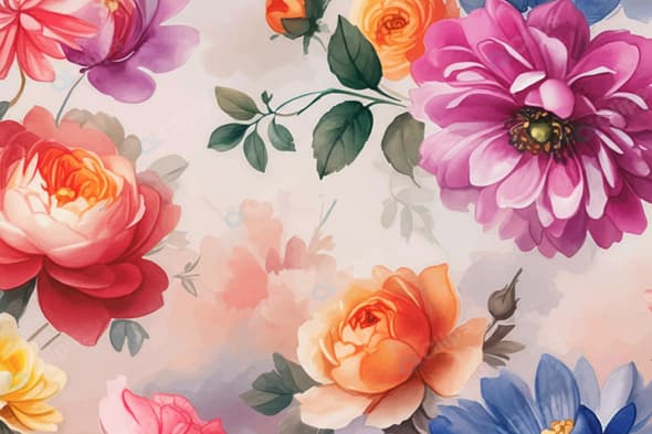 Vibrant Floral Watercolor Illustration