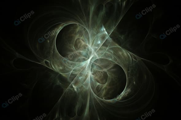Abstract Green Fractal Pattern on Dark Background